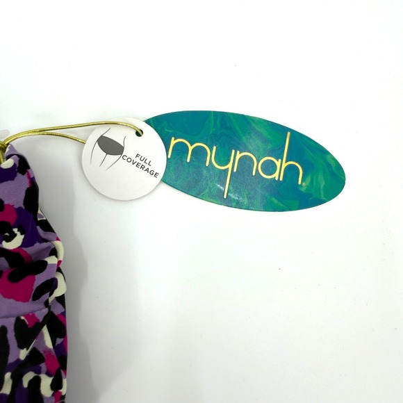 Mynah Womens High Rise Bikini Bottom Purple Cheetah Print XX-Large NWT - Picture 2 of 9